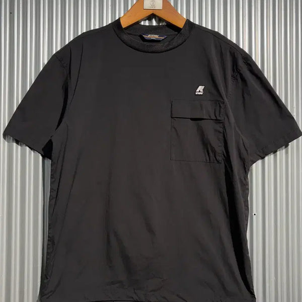 [BUNJANG] K-Way Nylon Pocket Short Sleeve T-Shirt Black / [S] 까웨 K-WAY 나일론 포켓 반팔 티셔츠 블랙 3.5