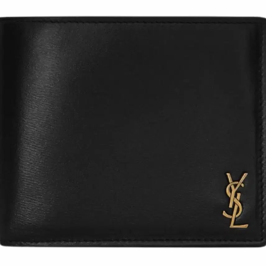 [BUNJANG] Saint Laurent Leather Cassandre Wallet / 생로랑 레더 금장 카산드라 반지갑