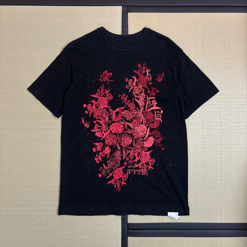 [BUNJANG] Yohji Yamamoto Botanical Art Short Sleeve T-Shirt / 요지야마모토 보태니컬 아트 반팔 티셔츠