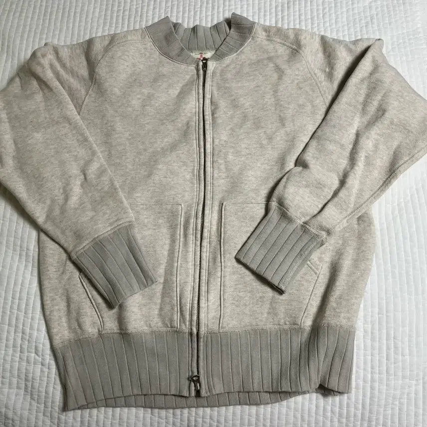 [BUNJANG] Two Moon Sweat Jacket Oatmeal 42/44 / 투문 스웻자켓 오트밀 42/44