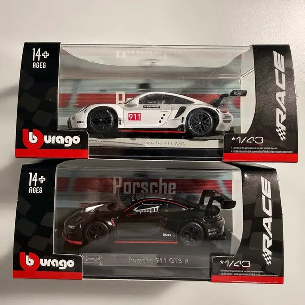 [BUNJANG] Bburago Porsche 911 RSR/GT3 R Racing Car 1:43 Scale Set (2 Types) / 부라고 포르쉐 911 RSR/GT3 R 레이싱카 1:43 2종 세트