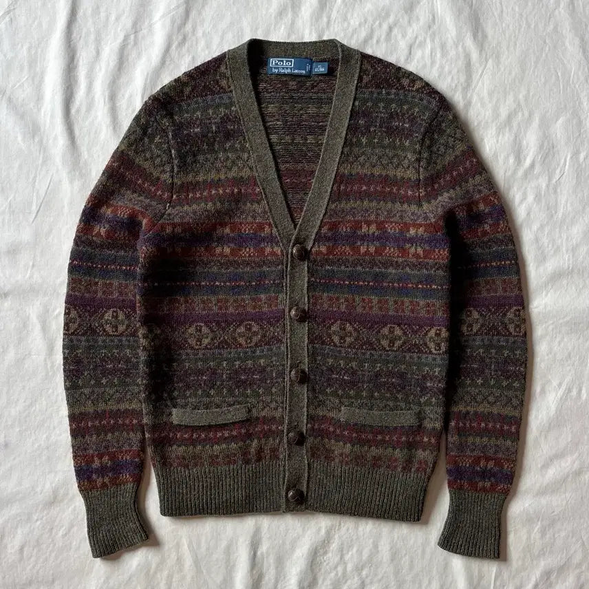 [BUNJANG] Polo Ralph Lauren Fair Isle Wool Knit Cardigan / [W55] 폴로 랄프로렌 페어아일 울 니트 가디건