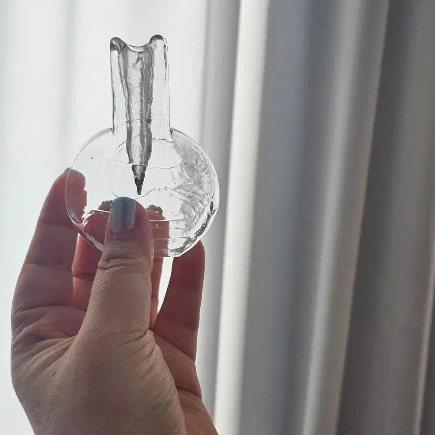 [BUNJANG] Vintage Transparent Glass Pen Holder, Bud Vase, Candlestick Holder / 빈티지 투명 유리 펜 홀더 한송이 화병 촛대