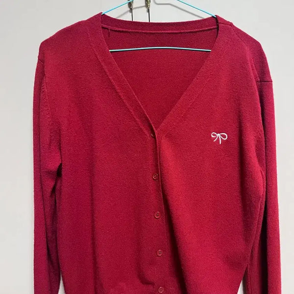 [BUNJANG] Ribbon Embroidered Cardigan / 가디건