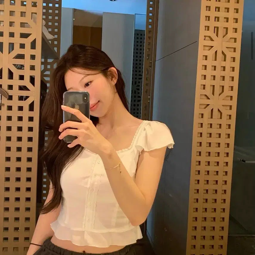 [BUNJANG] Ont Lace Line Blouse M / 새상품 온트 레이스라인 블라우스 m