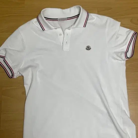 [BUNJANG] Moncler White Short Sleeve Polo T-Shirt / 몽클레어 반팔 카라티 M 정품