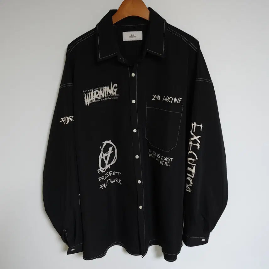 [BUNJANG] H152 2nd Archive Black Men's Oversized Shirt Jacket / H152 2ND ARCHIVE 블랙 남성 셔츠 자켓 오버핏 남자