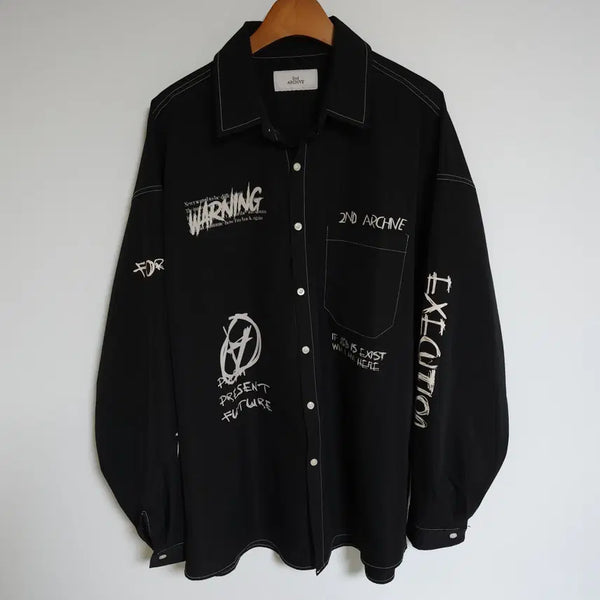 [BUNJANG] H152 2nd Archive Black Men's Oversized Shirt Jacket / H152 2ND ARCHIVE 블랙 남성 셔츠 자켓 오버핏 남자