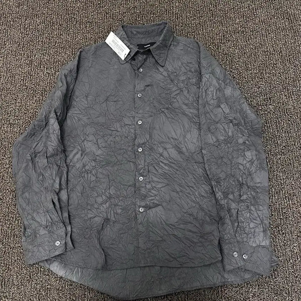 [BUNJANG] Ilcorso Wrinkled Shirt Charcoal L / [새상품] 일꼬르소 구김 주름 셔츠 차콜 100(L)