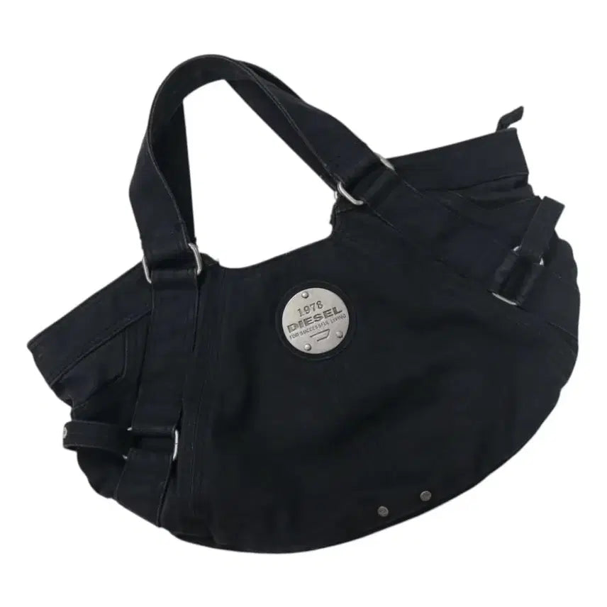 [BUNJANG] DIESEL Vintage Black Canvas Unique Tote Bag / DIESEL 디젤 빈티지 블랙 캔버스 유니크 토트백