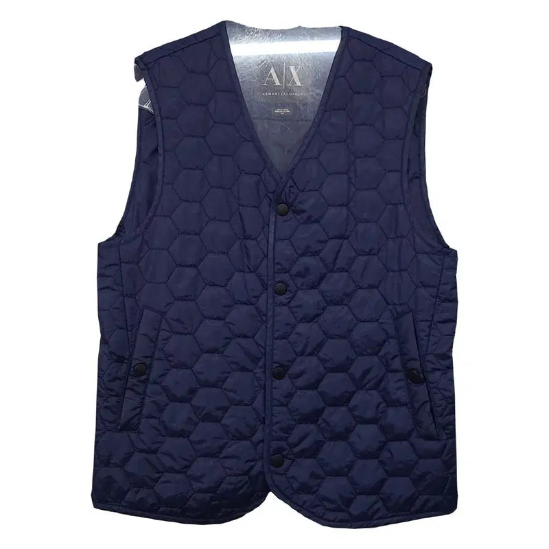 [BUNJANG] Armani Exchange Navy Lightweight Padded Vest S/P / 알마니익스체인지 네이비 경량 패딩 조끼 S/P