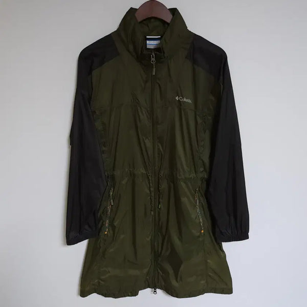 [BUNJANG] Columbia Women's Nylon Blend Full-Zip Long Jacket / H157 콜롬비아 여성 롱 집업 자켓 여자 로고 나일론 폴리 혼방