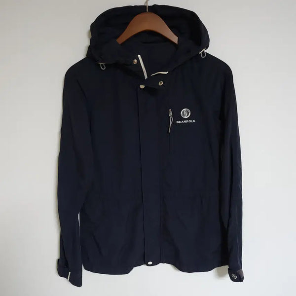 [BUNJANG] Beanpole Navy Women's Hooded Zip-Up Jacket / H158 빈폴 네이비 여성 후드 집업 자켓 여자 로고 바람막이 점퍼
