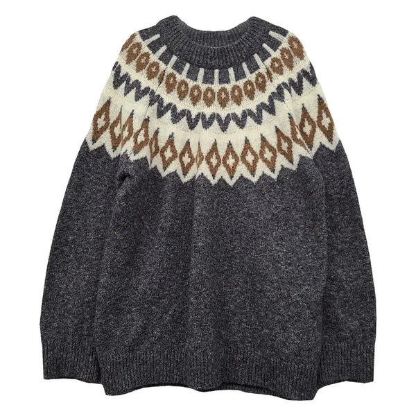 [BUNJANG] 8seconds Gray Vintage Logo Printing Knit FREE / 에잇세컨즈 그레이 빈티지 로고 프린팅 니트 FREE