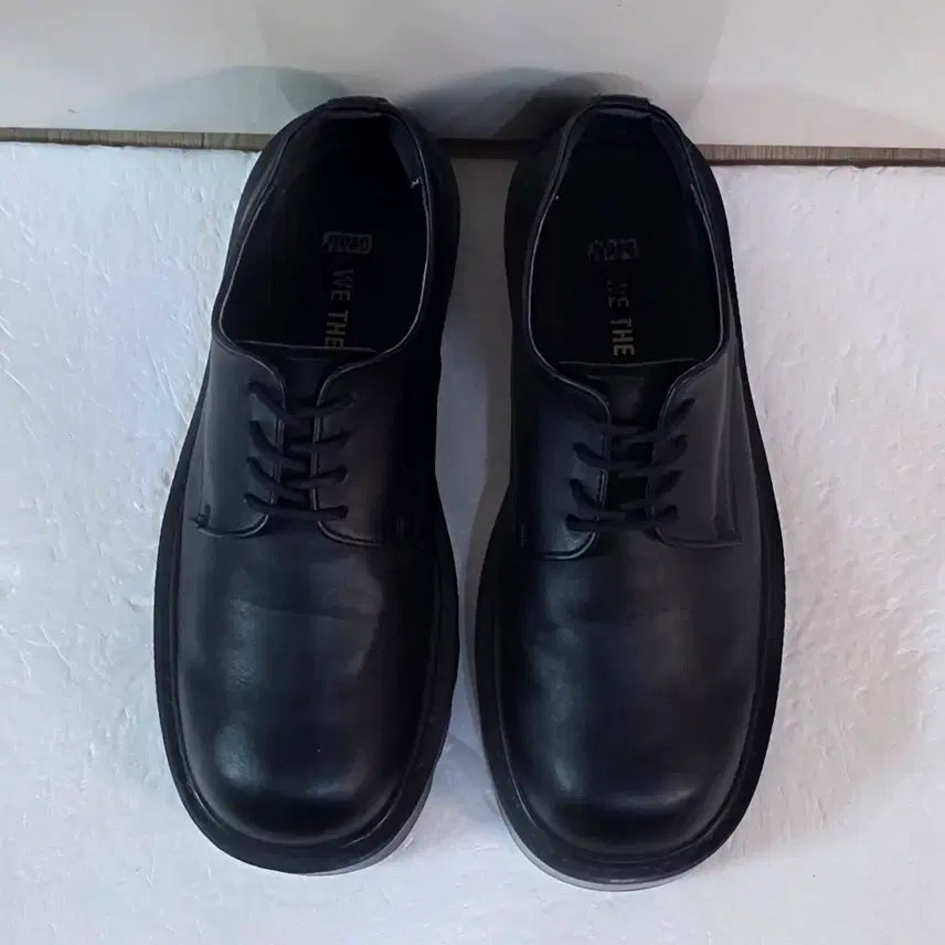 [BUNJANG] Wither Road Cliff Square Toe 4-Hole Derby Shoes Black / [250] 위더로드 클리프 스퀘어토 4홀 더비슈즈 블랙 WTRD1203