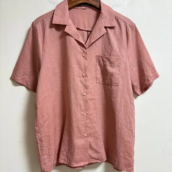 [BUNJANG] Pink Linen Shirt / 핑크 린넨 셔츠
