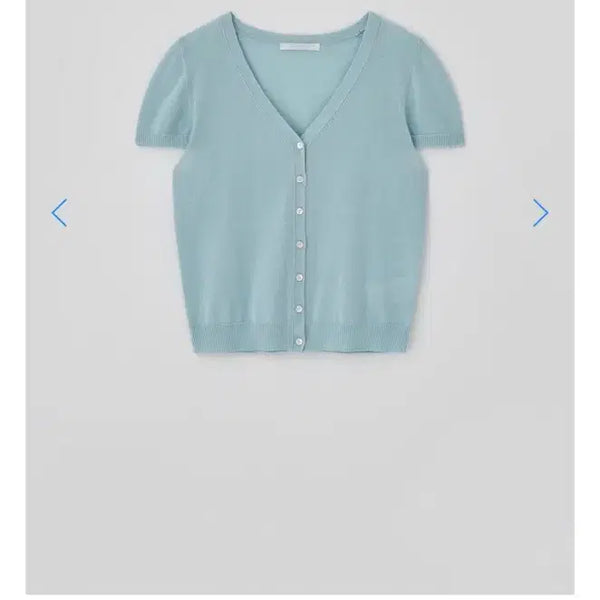 [BUNJANG] Thanat Button Half Cardigan Soft Blue / 타낫 버튼하프가디건 소프트블루