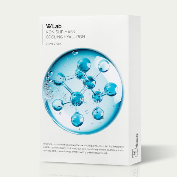 [BUNJANG] W Lab Cooling Hyaluronic Acid Non-Slip Mask (5 Sheets) / 더블유랩 논슬립 마스크 쿨링 히알루론산 5매 마스크팩 진정 수분