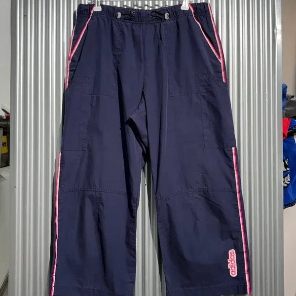 [BUNJANG] Adidas 7/8 Wide Track Pants Navy / [90] 아디다스 ADIDAS 사이드라인 7부 와이드 트랙팬츠 네이비 3.5