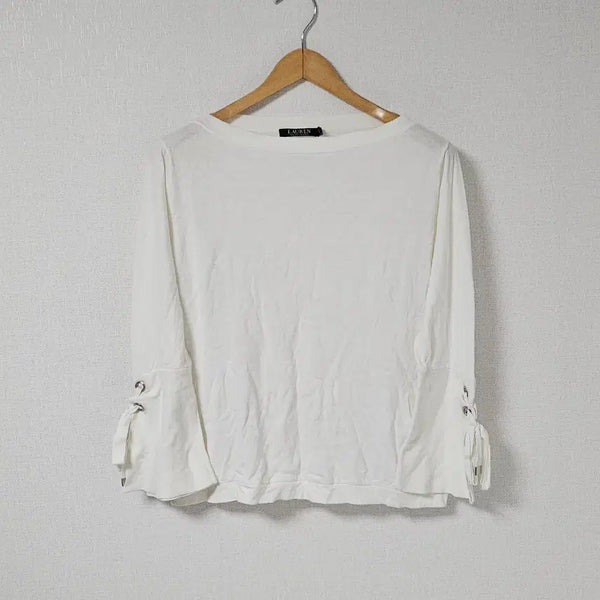 [BUNJANG] Ralph Lauren Border Neck Knit Steel Sweater Lightweight Polo Women's L / 랄프로렌 보더넥 니트 스틸 스웨터 라이트웨이트 폴로 정품 여성 L