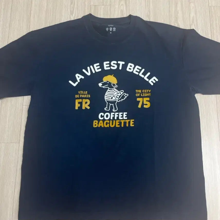 [BUNJANG] FOTEN Graphic Short Sleeve T-Shirt Navy / FOTEN 그래픽 반팔 티셔츠 네이비