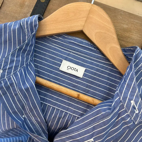 [BUNJANG] CIOTA Striped Henley Shirt / CIOTA 시오타 스트라이프 헨리넥 셔츠