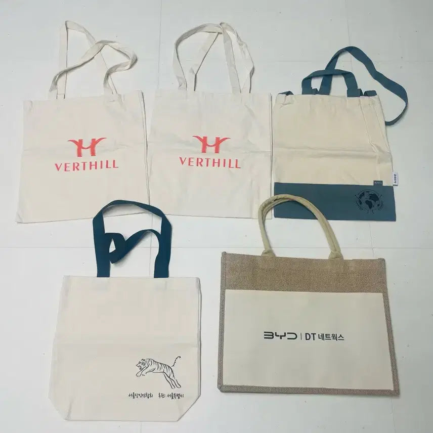 [BUNJANG] Eco Bag Bundle Set (New) / 에코백 5개 일괄(새제품)