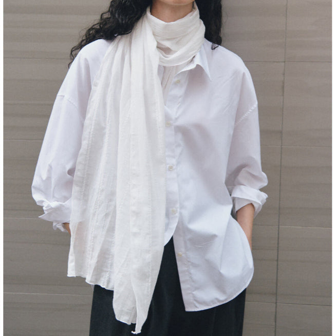 [BUNJANG] OER Airy Cotton Scarf White / [ 오에이알 ] Airy Cotton Scarf [White] 코튼 스카프