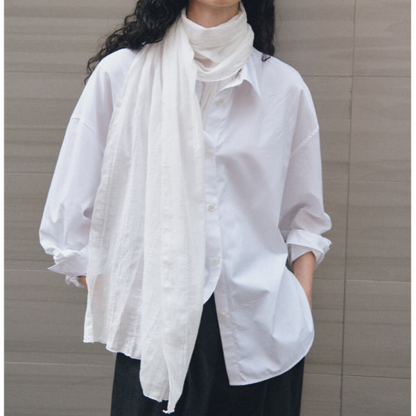 [BUNJANG] OER Airy Cotton Scarf White / [ 오에이알 ] Airy Cotton Scarf [White] 코튼 스카프