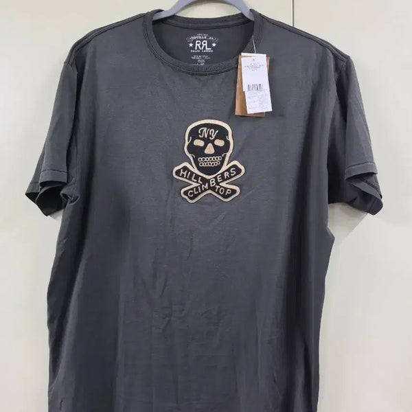 [BUNJANG] RRL Skull Print T-Shirt Charcoal L / RRL 더블알엘 해골 나염 반팔티 차콜 L