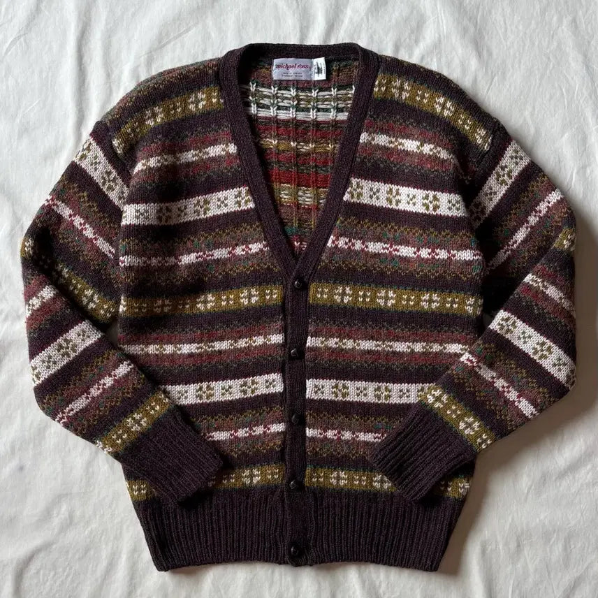 [BUNJANG] Michael Ross Fair Isle Wool Cardigan / [105-107] 영국 michael ross 가먼트 디자인 페어아일 울 가디건