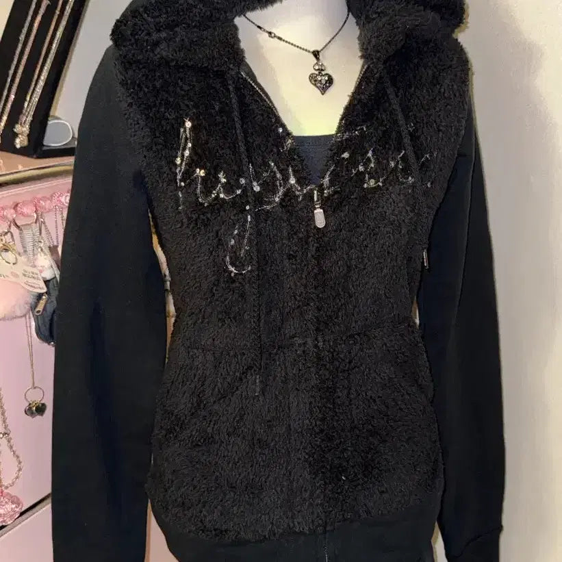[BUNJANG] Hysteric Glamour Fur Hooded Zip-Up Jacket / 히스테릭 글래머 퍼 후드집업 자켓