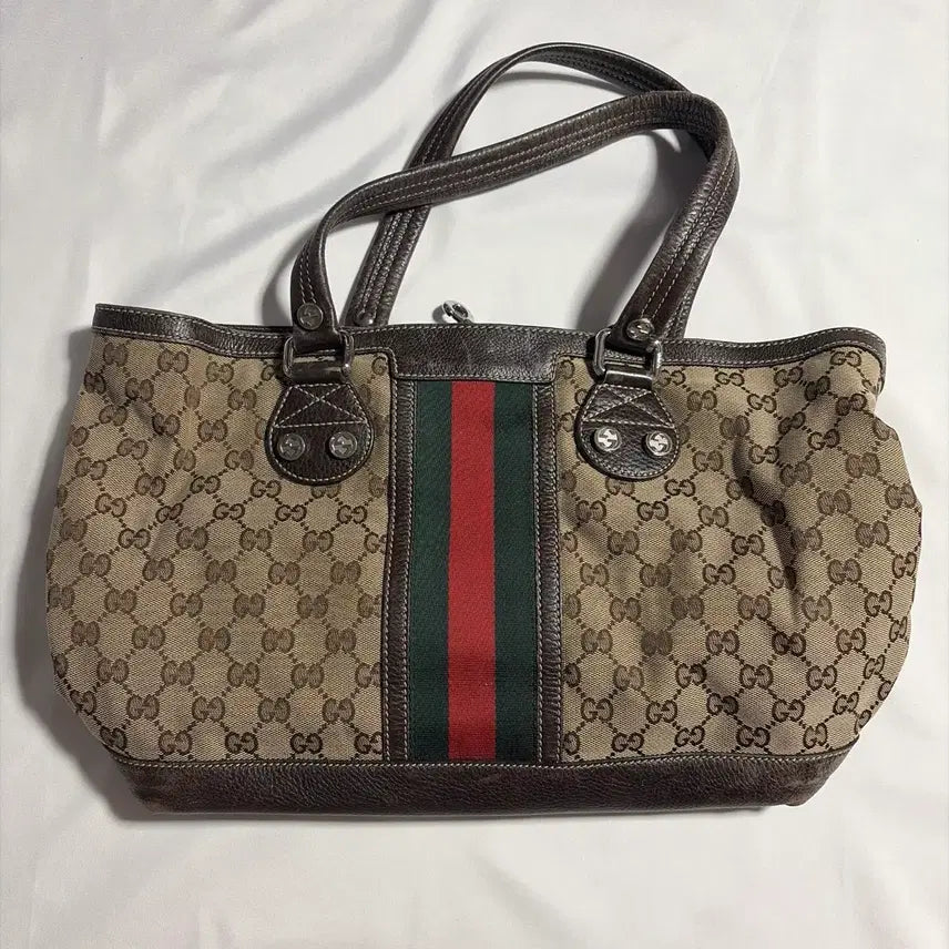 [BUNJANG] Gucci Canvas Tote Bag / 구찌 캔버스 토트백