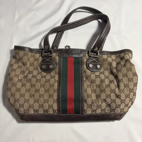 [BUNJANG] Gucci Canvas Tote Bag / 구찌 캔버스 토트백
