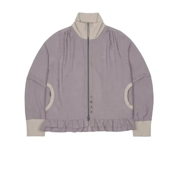 [BUNJANG] Koiseo 26FW Tone-Mix Shirring Hem Jacket - Ash Pink / COYSEIO 코이세이오 26fw 1size TONE-MIX SHIRRING HEM JACKET  ASH PINK 톤믹스 셔링 헴 자켓