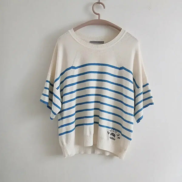 [BUNJANG] GUKA Striped Knit Top / 지컷 단가라 니트