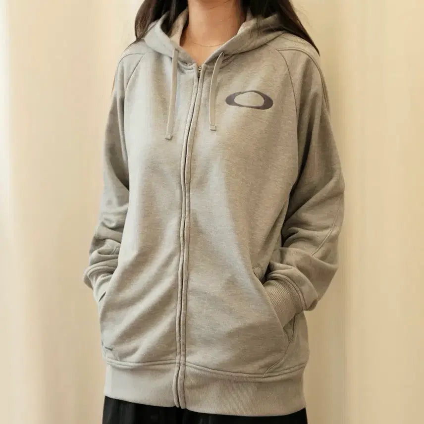 [BUNJANG] Oakley Logo Hoodie Grey L / 오클리 로고 후드집업 그레이 L