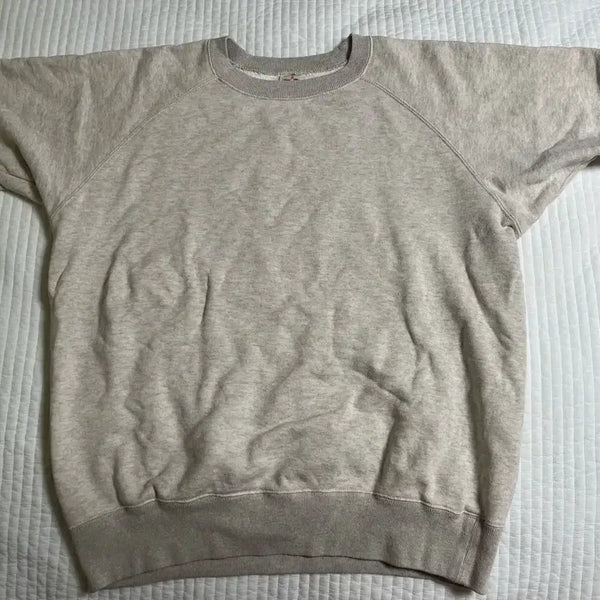 [BUNJANG] TwoMoon Short Sleeve Sweatshirt Oatmeal Size 42/44 / 투문 반팔스웻셔츠 오트밀 42/44