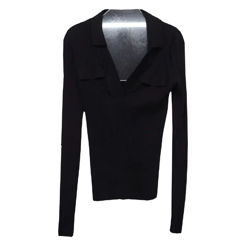 [BUNJANG] Zara Women's Slim Fit Black Knit Top S / 자라 여성 슬림 블랙 니트 S