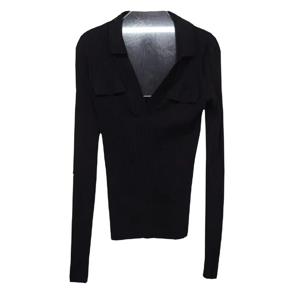 [BUNJANG] Zara Women's Slim Fit Black Knit Top S / 자라 여성 슬림 블랙 니트 S