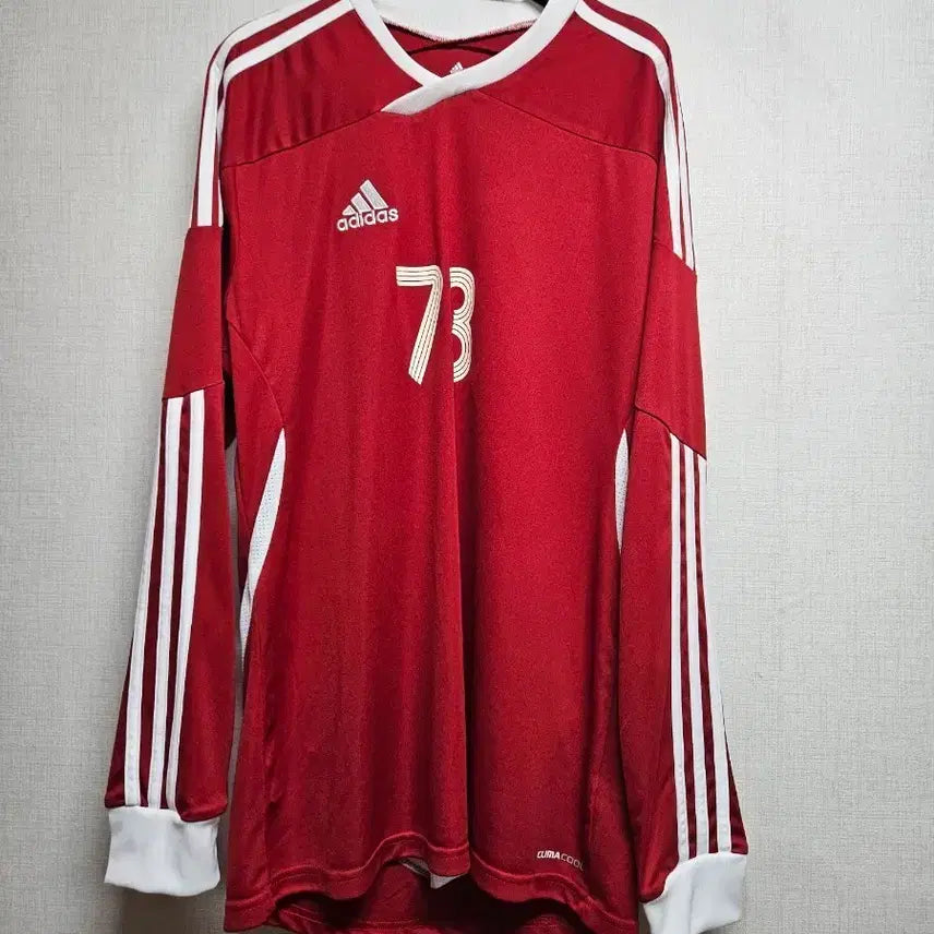 [BUNJANG] Adidas Football Uniform #73 Red / 아디다스 축구 유니폼 73번 레드 판매합니다
