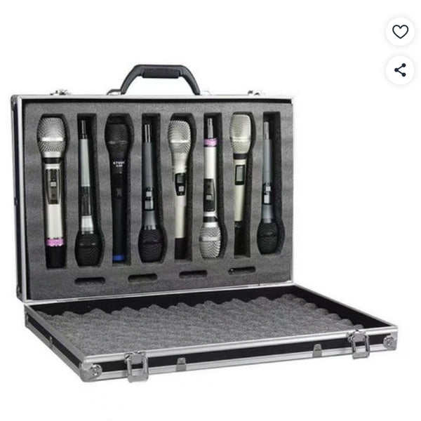 [BUNJANG] Multi Microphone Hard Case for Wired/Wireless Microphones / 멀티 마이크케이스 유무선 마이크케이스 휴대용 마이크가방 수납함 방진 방수 하드케이스 음향장비 8 본 / 4 본