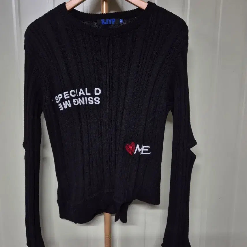[BUNJANG] SJYP Black Long Sleeve Knit Top / SJYP 블랙 긴팔 니트