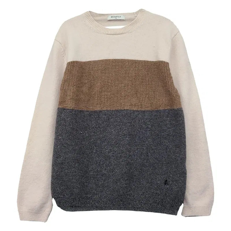 [BUNJANG] Beanpole Beige Wool Acrylic Round Knit Sweater XL / 빈폴 베이지 울 아크릴 라운드 니트 스웨터 XL