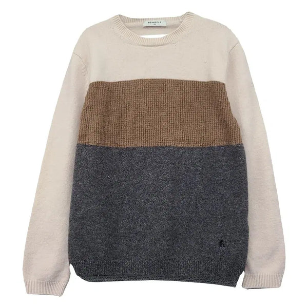 [BUNJANG] Beanpole Beige Wool Acrylic Round Knit Sweater XL / 빈폴 베이지 울 아크릴 라운드 니트 스웨터 XL