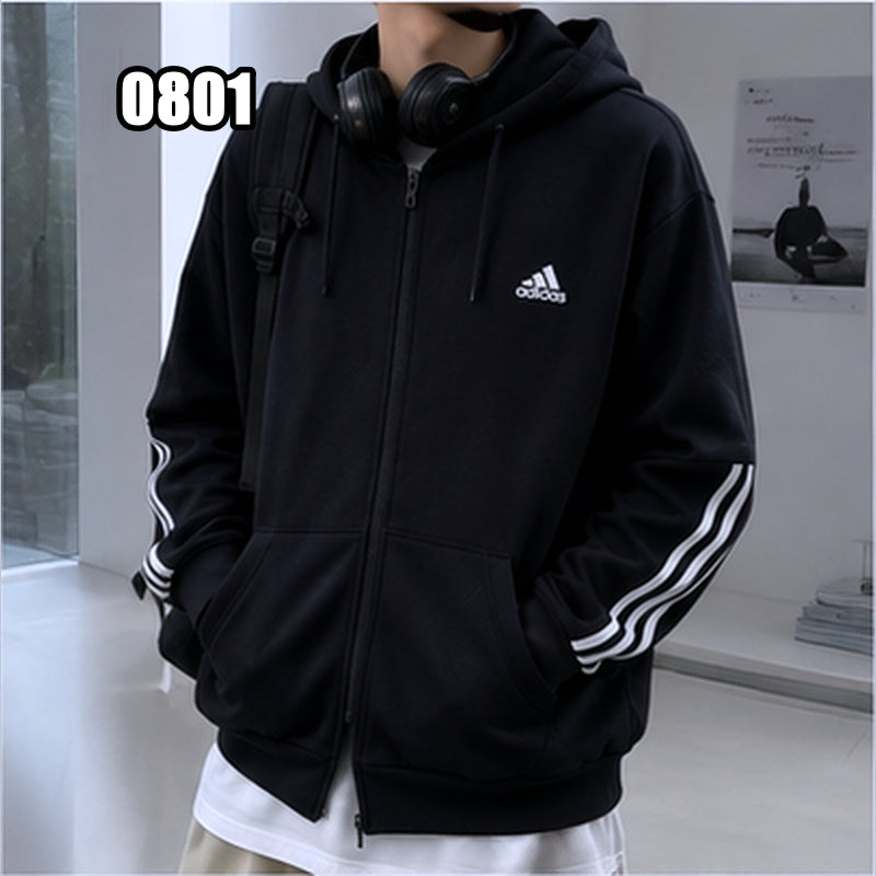 [BUNJANG] Adidas Classic 3-Stripes Full-Zip Hoodie Black 2XL / 2XL 아디다스 클래식 삼선 후드 집업 블랙