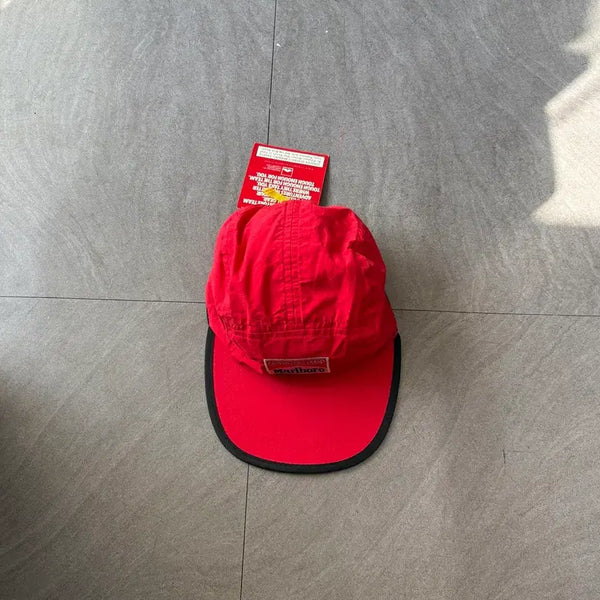 [BUNJANG] Vintage 90s Marlboro Red Nylon Cap / 90년대 생산 데드스탁 빈티지 말보로 레드 캡