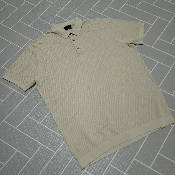 [BUNJANG] Massimo Dutti Textured Cotton Collar Short Sleeve Knit XL / 마시모두띠  텍스처드 코튼 카라 반팔 니트 XL