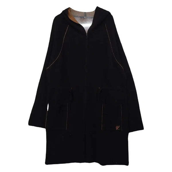 [BUNJANG] Renoma Black Zip-Up Long Cardigan / 레노마 니트 블랙 집업 롱 가디건 88-94-165