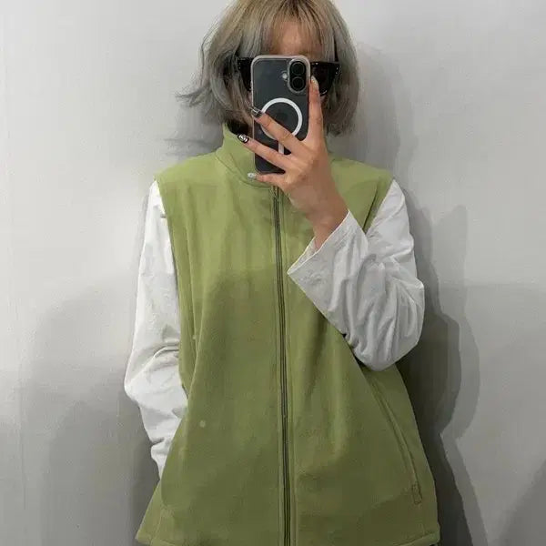 [BUNJANG] L Woolrich Women's Fleece Vest Light Green / L 울리치 여성 플리스 베스트 라이트 그린